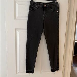 Express Dark Charcoal Cropped Jeans, raw hem, great condition, wore once.